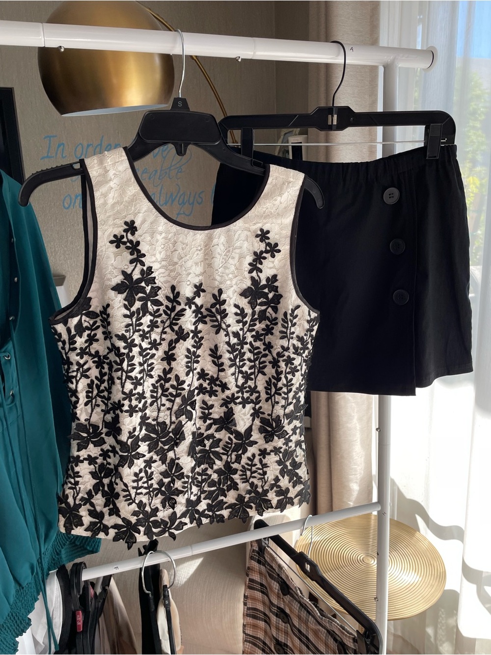 BCBGMaxazria Floral Embroidered Lace Peplum Top - Picture 15 of 16
